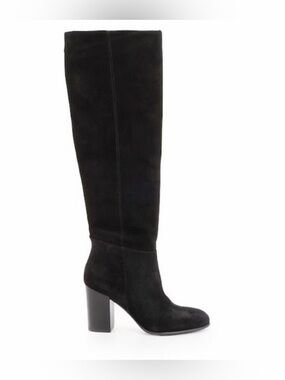 Sam Edelman Silas Suede Knee High Heeled Boots in Black size 9
